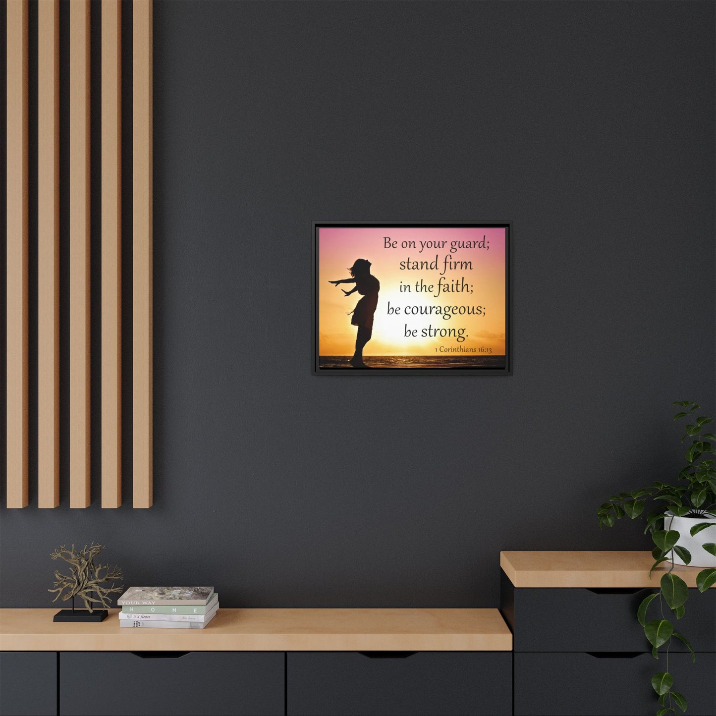 1 Corinthians 16:13 Bible Verse Matte Canvas, Framed – A Testament to Strength and Faith