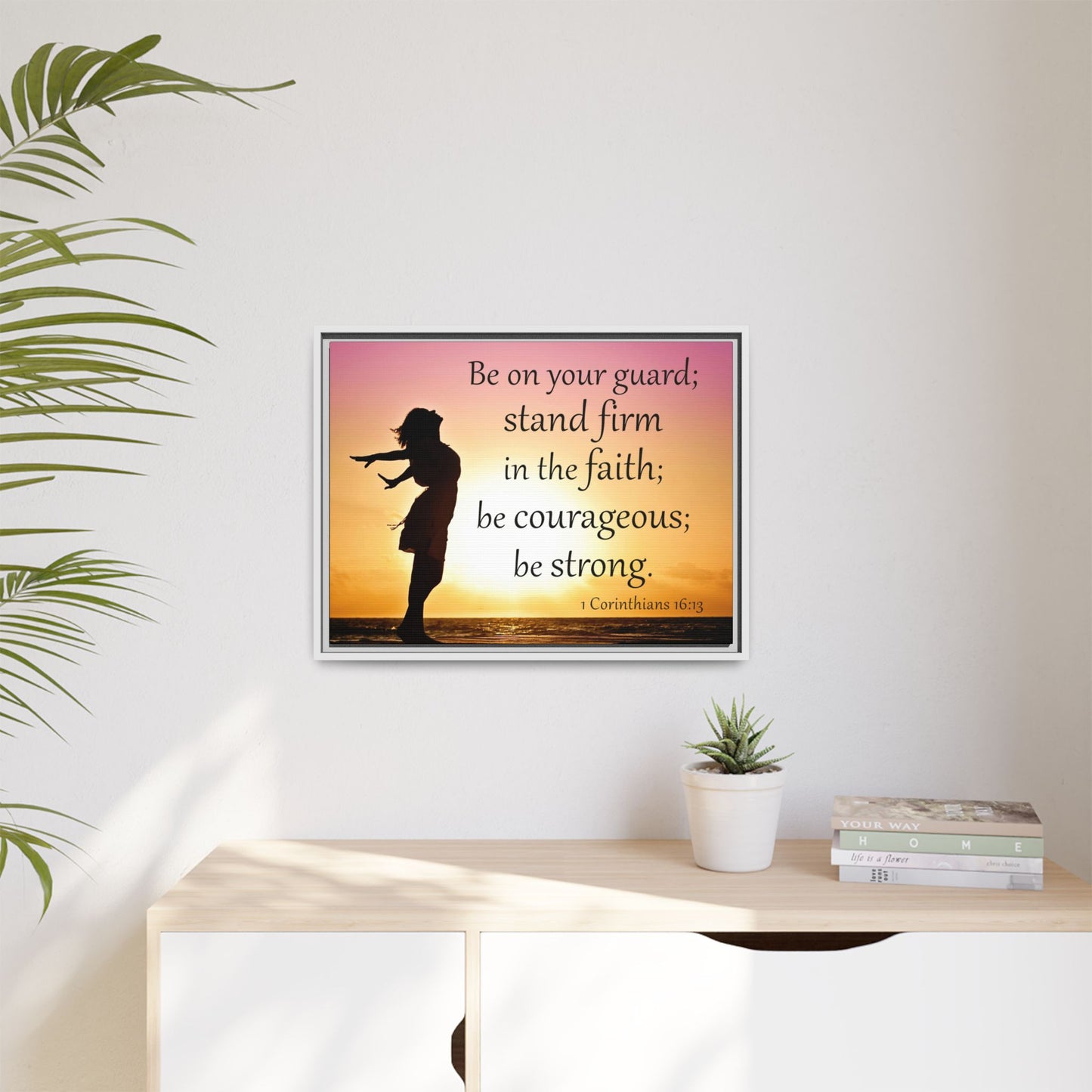 1 Corinthians 16:13 Bible Verse Matte Canvas, Framed – A Testament to Strength and Faith