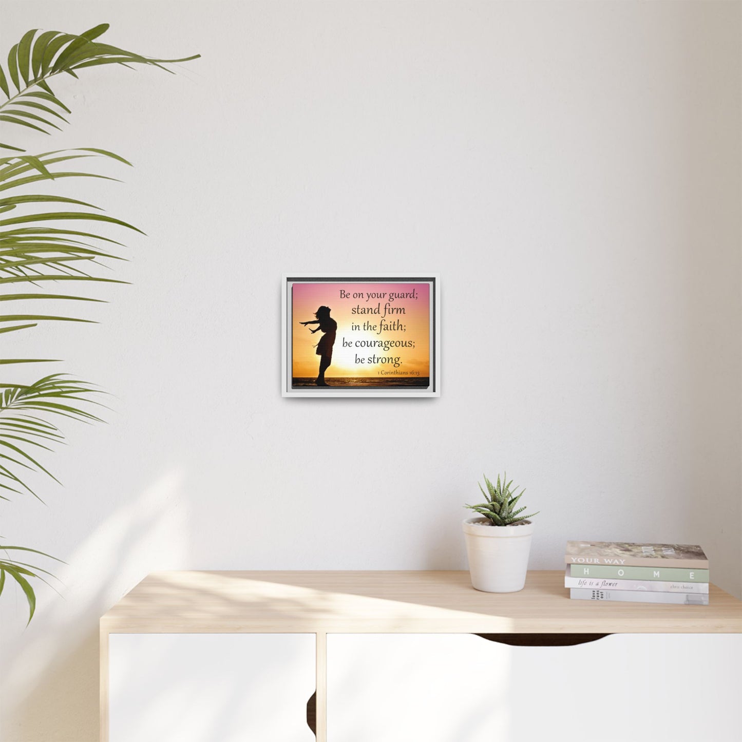 1 Corinthians 16:13 Bible Verse Matte Canvas, Framed – A Testament to Strength and Faith