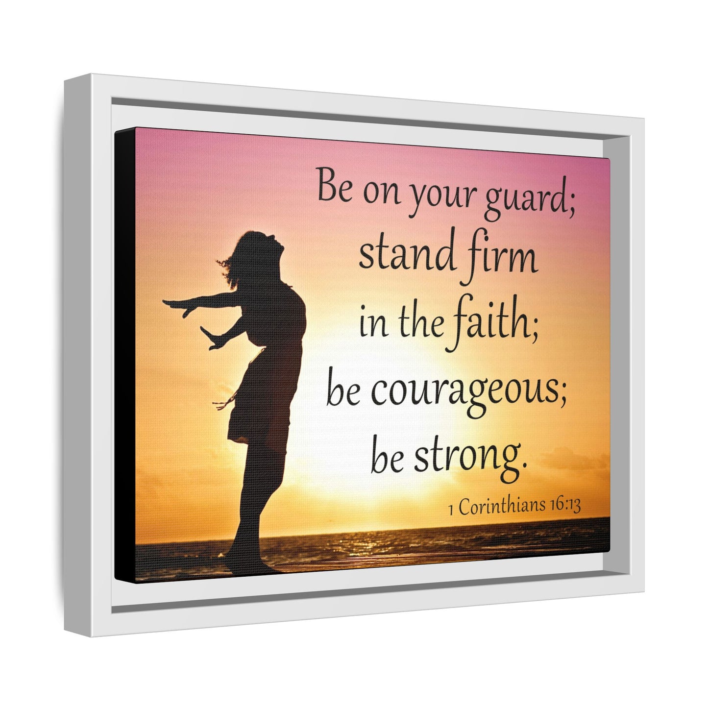 1 Corinthians 16:13 Bible Verse Matte Canvas, Framed – A Testament to Strength and Faith